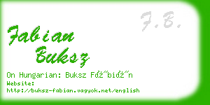 fabian buksz business card